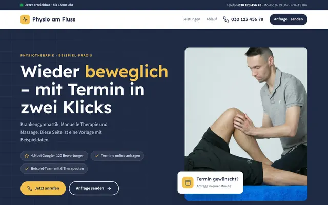 Beispiel-Website Physio am Fluss